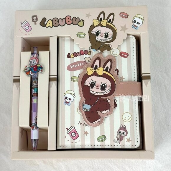 Labubu Notebook and Pen Gift Set β Kawaii Beige Stationery Box - Picture 1 of 3